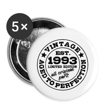 Vintage 1993 Limited Edition Aged to Perfection - Buttons klein 25 mm (5er Pack) - Weiß - Vorne