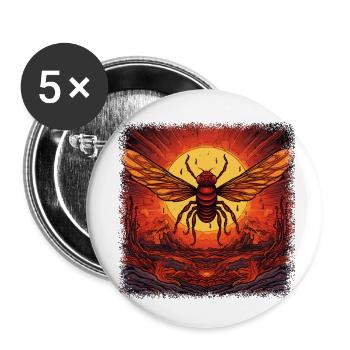 kindness funny bee keeper queen quote fun - Buttons small 1''/25 mm (5-pack) - white - Front