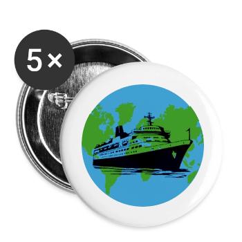 Schiff Kreuzfahrtschiff - Buttons klein 25 mm (5er Pack) - Weiß - Vorne