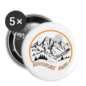 Adventure away - Lot de 5 petits badges (25 mm) - blanc - Devant