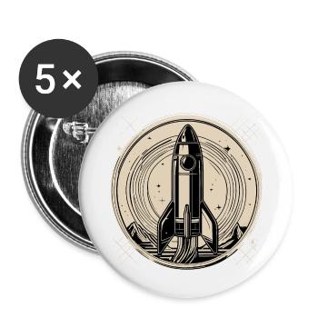 One Small Step, square - Buttons small 1''/25 mm (5-pack) - white - Front