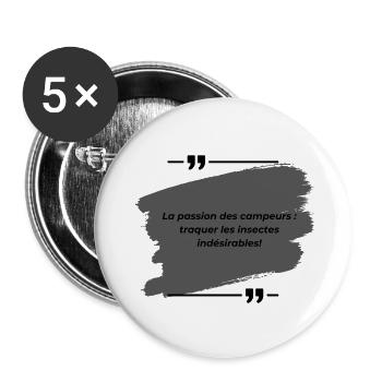 Die Leidenschaft der Camper: Insekten auf der Spur.... - Buttons klein 25 mm (5er Pack) - Weiß - Vorne