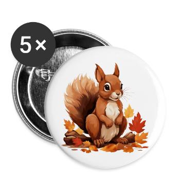 kleines Eichhörnchen - Buttons klein 25 mm (5er Pack) - Weiß - Vorne