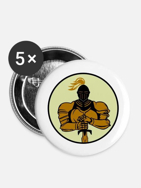 knight - Buttons klein 25 mm (5er Pack) - Weiß