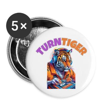 TURNTIGER - Lot de 5 petits badges (25 mm) - blanc - Devant