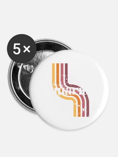 Wassermann Retro-Horoskop - Buttons klein 25 mm (5er Pack) - Weiß