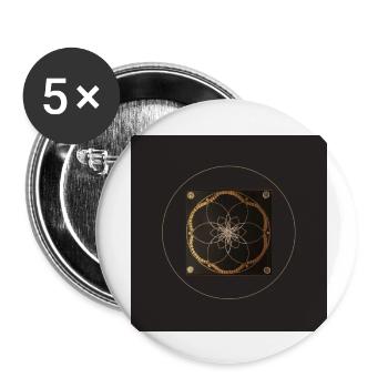 FLOWER OF LIFE WITH BASE 12 - Buttons small 1''/25 mm (5-pack) - white - Front