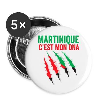Martinique C'est Mon Dna - Lot de 5 petits badges (25 mm) - blanc - Devant