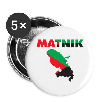 Martinique - Lot de 5 petits badges (25 mm) - blanc - Devant