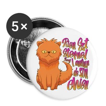 Nichts ist ewig, außer die Liebe zu deinem Hund - Buttons klein 25 mm (5er Pack) - Weiß - Vorne