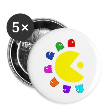 Noix de - Lot de 5 petits badges (25 mm) - blanc - Devant