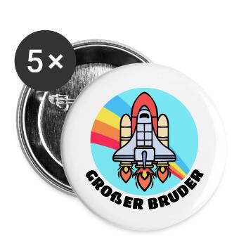 Bruderherz Spruch Stolzer Großer Bruder Bruderherz - Buttons klein 25 mm (5er Pack) - Weiß - Vorne