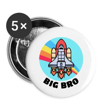 Bruderherz Geschwisterliebe Spruch Großer Bruder - Buttons klein 25 mm (5er Pack) - Weiß - Vorne