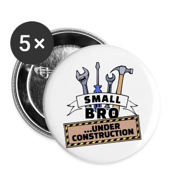 Bruderherz Großer Bruder Statement Bro Geschwister - Buttons klein 25 mm (5er Pack) - Weiß - Vorne