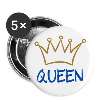 Queen 2 - Buttons klein 25 mm (5er Pack) - Weiß - Vorne