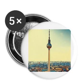 Berliner Fernsehturm - Buttons klein 25 mm (5er Pack) - Weiß - Vorne