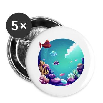 Aquarium Fische Fischzüchter Fische Prachtguppy - Buttons klein 25 mm (5er Pack) - Weiß - Vorne