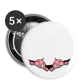 Pregnant woman with two babies 2 twins in baby bump - Buttons small 1''/25 mm (5-pack) - white - Front