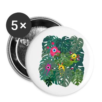 Monster-Pflanze - Buttons klein 25 mm (5er Pack) - Weiß - Vorne