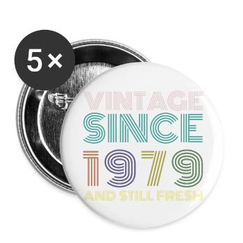 1979 Vintage - Buttons klein 25 mm (5er Pack) - Weiß - Vorne