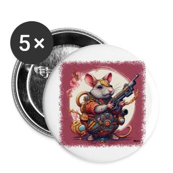 wisdom bday cat everything is ok dont worry - Buttons klein 25 mm (5er Pack) - Weiß - Vorne