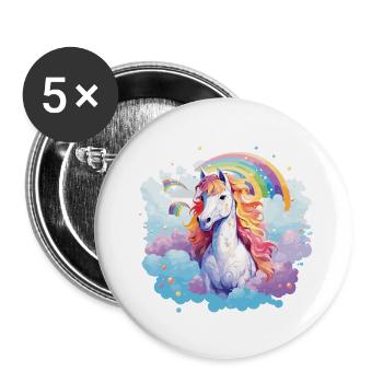 Sky Horse - Buttons small 1''/25 mm (5-pack) - white - Front