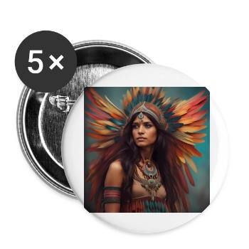 Plume de couleurs 1 - Lot de 5 petits badges (25 mm) - blanc - Devant