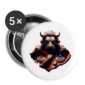 Geekhead-Bull - Buttons klein 25 mm (5er Pack) - Weiß - Vorne