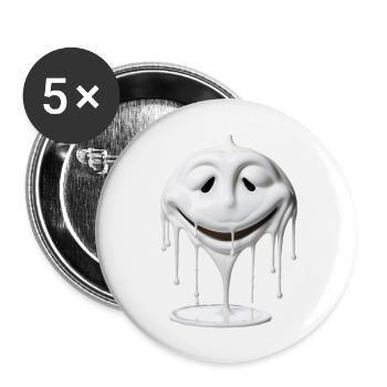 Le visage blanc - Lot de 5 petits badges (25 mm) - blanc - Devant
