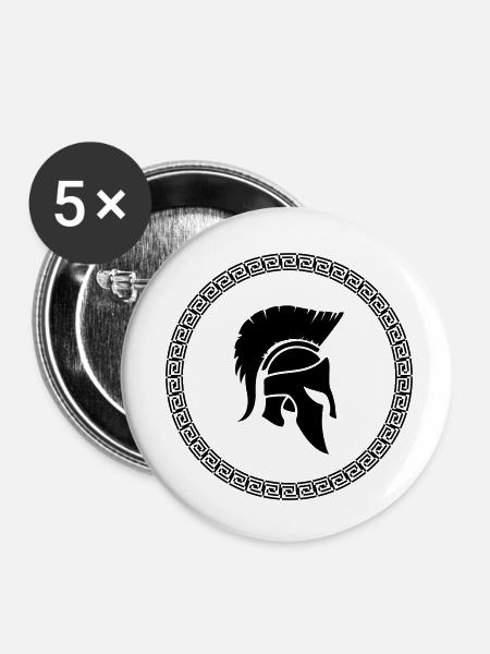 spartaner 1 - Buttons klein 25 mm (5er Pack) - Weiß
