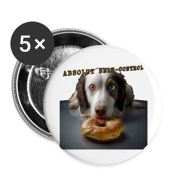 Absolut Self control dog 01 - Buttons small 1''/25 mm (5-pack) - white - Front