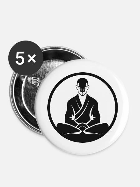 trainiere den Geist - Buttons klein 25 mm (5er Pack) - Weiß