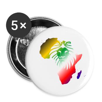 Afrika Löwe-Symbol Stärke des afrikanischen Kontinents - Buttons klein 25 mm (5er Pack) - Weiß - Vorne
