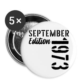 53. Geburtstag September 1973 - 53 Jahre alt - Buttons klein 25 mm (5er Pack) - Weiß - Vorne