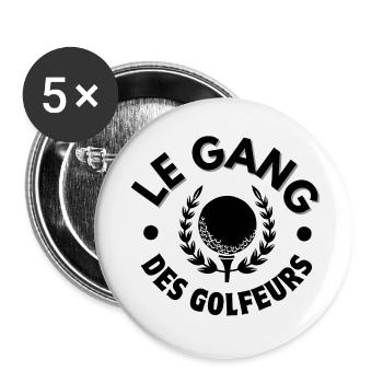 golf, golfeur, fan de golf - Lot de 5 petits badges (25 mm) - blanc - Devant