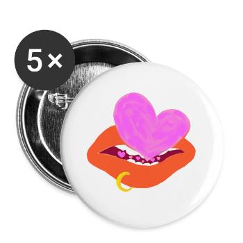 Love Bubbles v4 1 - Lot de 5 petits badges (25 mm) - blanc - Devant