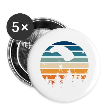 Retro parachute - Buttons small 1''/25 mm (5-pack) - white - Front
