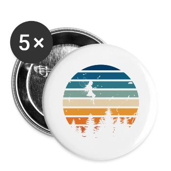 Retro-Fee - Buttons klein 25 mm (5er Pack) - Weiß - Vorne