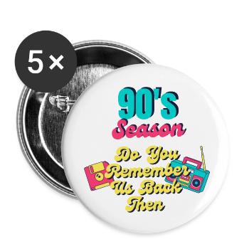 90s Do you remember us back then - Buttons small 1''/25 mm (5-pack) - white - Front