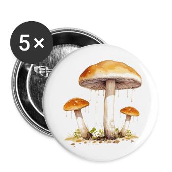 pilze - Buttons klein 25 mm (5er Pack) - Weiß - Vorne
