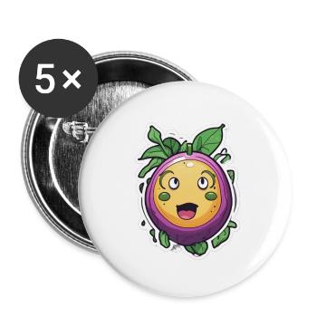 Fruit de la passion - Lot de 5 petits badges (25 mm) - blanc - Devant
