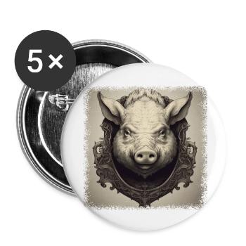 birthday present mammal humor piglets barbecue fun - Buttons klein 25 mm (5er Pack) - Weiß - Vorne
