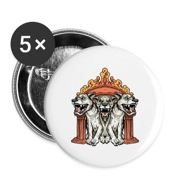 Höllenhunde - Buttons klein 25 mm (5er Pack) - Weiß - Vorne