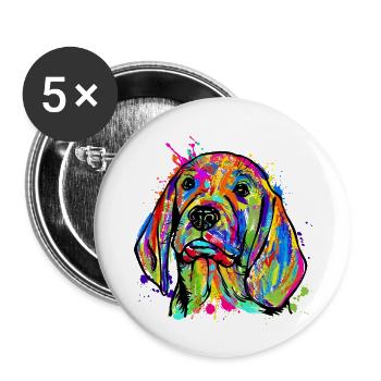 Favorite Animal Pets Dog Cuddly Pet Pet - Buttons small 1''/25 mm (5-pack) - white - Front