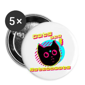 Cats are Astronauts - Buttons small 1''/25 mm (5-pack) - white - Front
