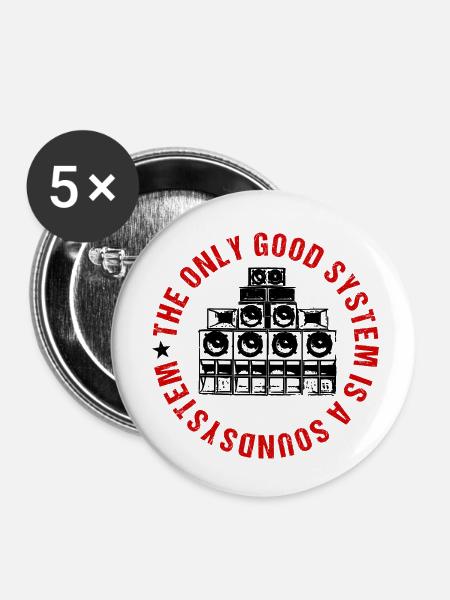 the only good system - Buttons klein 25 mm (5er Pack) - Weiß