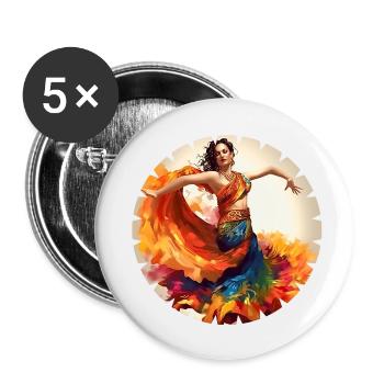 Orientalischer Tanz, auch Bauchtanz genannt - Buttons klein 25 mm (5er Pack) - Weiß - Vorne