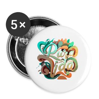 Vivre Pura Vida au maximum - Lot de 5 petits badges (25 mm) - blanc - Devant