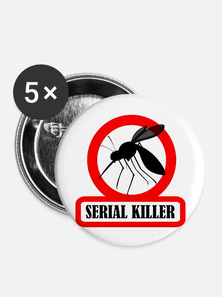 Mücken-Humor-Killer - Buttons klein 25 mm (5er Pack) - Weiß