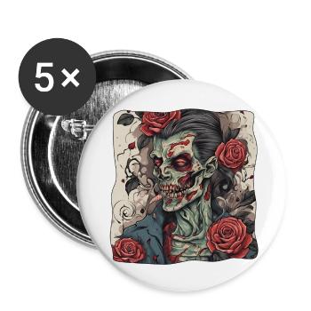 Garçon zombie - Lot de 5 petits badges (25 mm) - blanc - Devant